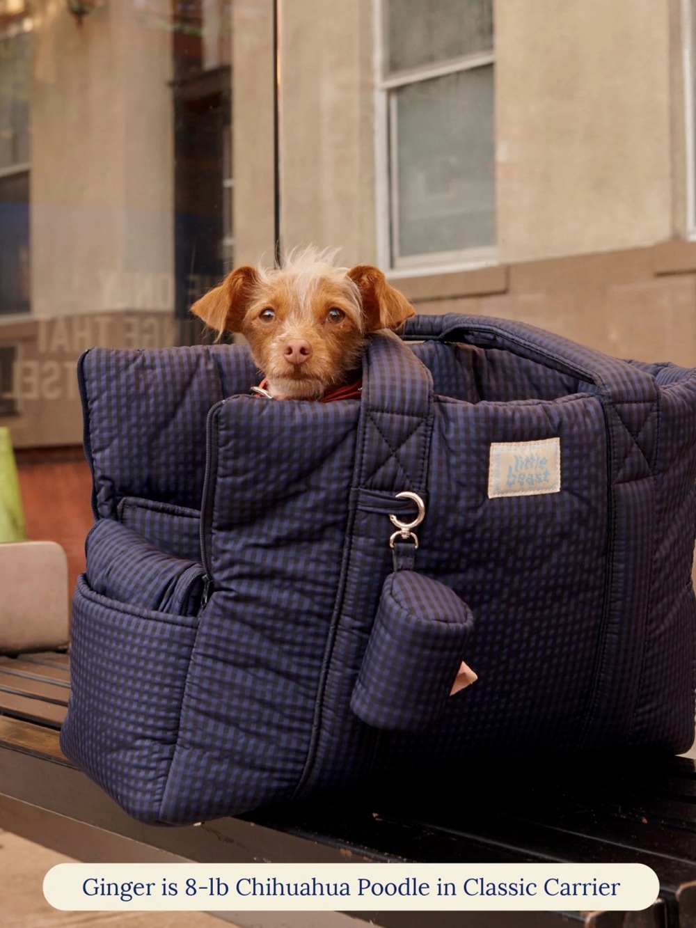 Little Beast Quilted Navy Tote Bag NWOT